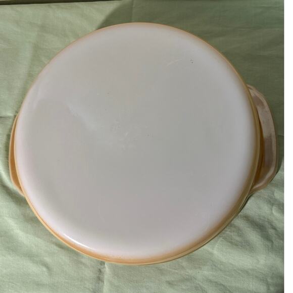 Fire King 8” Peach Luster casserole baking dish. Vintage mid-century - Picture 5 of 8
